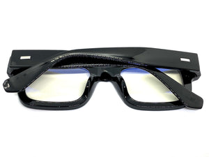 Classic Vintage Retro Style Blue Light Blocking Computer EYEGLASSES Thick Square Black Frame 80844