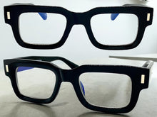 Classic Vintage Retro Style Blue Light Blocking Computer EYEGLASSES Thick Square Black Frame 80844