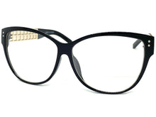 Oversized Classic Vintage Retro Cat Eye Style Clear Lens EYEGLASSES Large Black Frame 89060