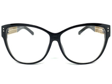 Oversized Classic Vintage Retro Cat Eye Style Clear Lens EYEGLASSES Large Black Frame 89060