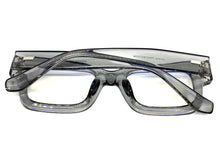 Classic Vintage Retro Style Blue Light Blocking Computer EYEGLASSES Thick Square Gray Frame 80844