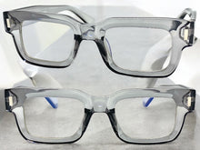 Classic Vintage Retro Style Blue Light Blocking Computer EYEGLASSES Thick Square Gray Frame 80844