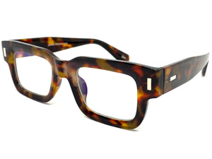 Classic Vintage Retro Style Blue Light Blocking Computer EYEGLASSES Thick Square Tortoise Frame 80844