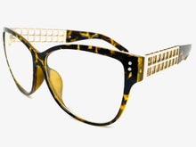 Oversized Classic Vintage Retro Cat Eye Style Clear Lens EYEGLASSES Large Tortoise Frame 89060