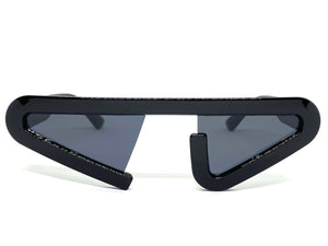 Contemporary Modern Retro Raver Party SUNGLASSES Funky Black Frame 1226