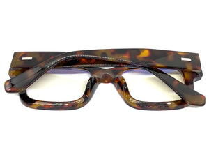 Classic Vintage Retro Style Blue Light Blocking Computer EYEGLASSES Thick Square Tortoise Frame 80844