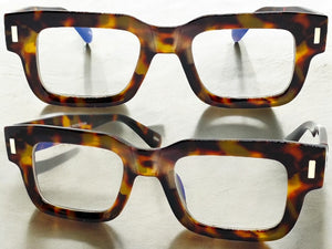 Classic Vintage Retro Style Blue Light Blocking Computer EYEGLASSES Thick Square Tortoise Frame 80844