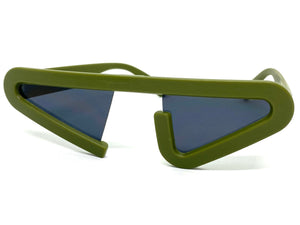 Contemporary Modern Retro Raver Party SUNGLASSES Funky Green Frame 1226