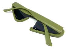 Contemporary Modern Retro Raver Party SUNGLASSES Funky Green Frame 1226