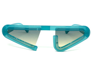 Contemporary Modern Retro Raver Party SUNGLASSES Funky Turquoise Frame 1226