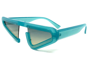 Contemporary Modern Retro Raver Party SUNGLASSES Funky Turquoise Frame 1226