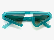 Contemporary Modern Retro Raver Party SUNGLASSES Funky Turquoise Frame 1226