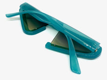 Contemporary Modern Retro Raver Party SUNGLASSES Funky Turquoise Frame 1226