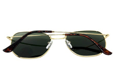 Classic Elegant Vintage Retro Style POLARIZED SUNGLASSES Gold Frame - Green Lens 3021