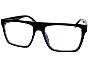 Classy Elegant Modern Contemporary Style Clear Lens Blue Light Block Computer EYEGLASSES Black Frame 15011