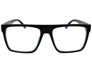Classy Elegant Modern Contemporary Style Clear Lens Blue Light Block Computer EYEGLASSES Black Frame 15011