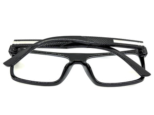 Classy Elegant Modern Contemporary Style Clear Lens Blue Light Block Computer EYEGLASSES Black Frame 15011