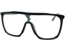 Oversized Modern Retro Shield Style Clear Lens EYEGLASSES Large Black Frame 8726