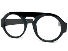 Oversized Classic Vintage Retro Style Large Round Black Lensless Eye Glasses- Frame Only NO Lens 541096