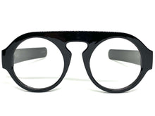 Oversized Classic Vintage Retro Style Large Round Black Lensless Eye Glasses- Frame Only NO Lens 541096