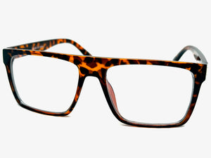 Classy Elegant Modern Contemporary Style Clear Lens Blue Light Block Computer EYEGLASSES Tortoise Frame 15011