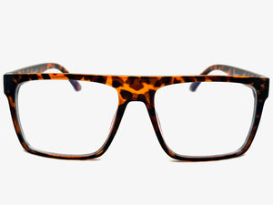 Classy Elegant Modern Contemporary Style Clear Lens Blue Light Block Computer EYEGLASSES Tortoise Frame 15011