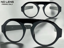 Oversized Classic Vintage Retro Style Large Round Black Lensless Eye Glasses- Frame Only NO Lens 541096