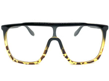 Oversized Modern Retro Shield Style Clear Lens EYEGLASSES Large Black Frame 8726