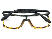 Oversized Modern Retro Shield Style Clear Lens EYEGLASSES Large Black Frame 8726