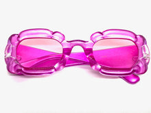 Exaggerated Classic Vintage Retro Bubble Style SUNGLASSES Large Thick Fuchsia Frame 80561