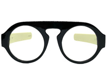 Oversized Classic Vintage Retro Style Large Round Black Lensless Eye Glasses- Frame Only NO Lens 541096