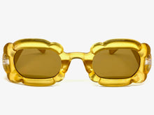 Exaggerated Classic Vintage Retro Bubble Style SUNGLASSES Large Thick Gold Frame 80561