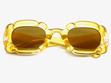 Exaggerated Classic Vintage Retro Bubble Style SUNGLASSES Large Thick Gold Frame 80561