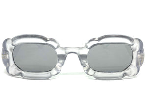 Exaggerated Classic Vintage Retro Bubble Style SUNGLASSES Large Thick Silver Frame 80561