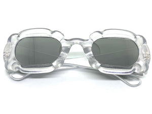 Exaggerated Classic Vintage Retro Bubble Style SUNGLASSES Large Thick Silver Frame 80561