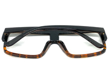 Oversized Modern Retro Shield Style Clear Lens EYEGLASSES Large Black Frame 6325