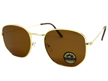 Classic Elegant Vintage Retro Style POLARIZED SUNGLASSES Gold Frame - Brown Lens 3021