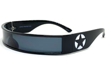 Space Futuristic Robotic Cyclops Shield Costume Party SUNGLASSES Thin Black Frame 80573