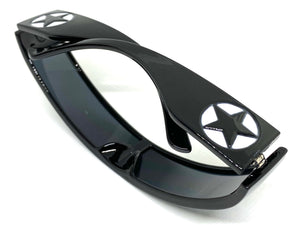 Space Futuristic Robotic Cyclops Shield Costume Party SUNGLASSES Thin Black Frame 80573