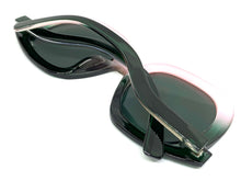Oversized Vintage Retro Style SUNGLASSES Large Green & Pink Frame 9189