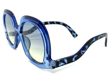 Oversized Vintage Retro Style SUNGLASSES Large Blue Frame 9189