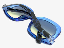 Oversized Vintage Retro Style SUNGLASSES Large Blue Frame 9189