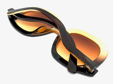 Oversized Vintage Retro Style SUNGLASSES Large Brown & Cream Frame 9189