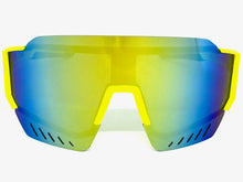 Oversized Retro Sporty Wrap Around Style SUNGLASSES Large Neon Yellow Frame B0277