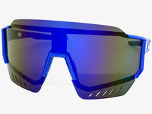 Oversized Retro Sporty Wrap Around Style SUNGLASSES Large Blue Frame B0277