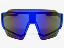 Oversized Retro Sporty Wrap Around Style SUNGLASSES Large Blue Frame B0277