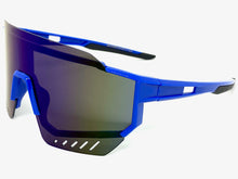 Oversized Retro Sporty Wrap Around Style SUNGLASSES Large Blue Frame B0277