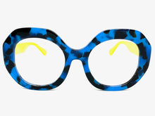 Oversized Vintage Retro Style Clear Lens EYEGLASSES Large Blue & Yellow Optical Frame - RX Capable 30187