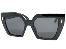 Oversized Classic Vintage Retro Style SUNGLASSES Large Square Black Frame 80915