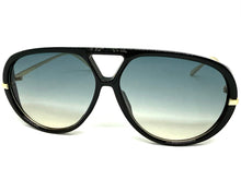 Oversized Vintage Retro Aviator Style SUNGLASSES Large Black & Gold Frame 26008